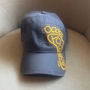 The Barefoot Bar Okoboji Hat Cap Adjustable Strap Gray Yellow Embroidered